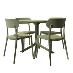 Haiti Havebord, plast, UV, 80x80x75cm, olivengrøn