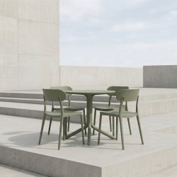 Haiti Havebord, plast, UV, 80x80x75cm, olivengrøn