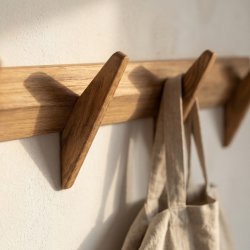 NordicLine Knagerække, olieret eg/4 knager, L80 cm