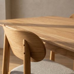 NordicLine kantinesæt m/4 stole m/polstring, eg