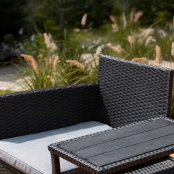 OUTDOOR havesofa 2-pers. med bord, sort