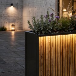 Herstera Plantekrukke m/lys, ude, m/træ,120x40x80