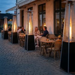 Terrassevarmer Square, 227 cm, Sort