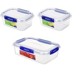 Sistema Klip It+ opbevaringsboks, 3-pak, blå