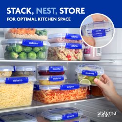 Sistema Klip It+ opbevaringsboks, 3-pak, blå