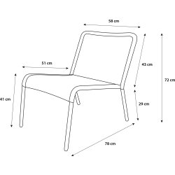 Helle Loungestol, stabelbar, sort/natur
