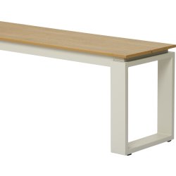 Martinus Havebænk, 180x36cm, teak/sandy grey