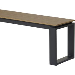 Martinus Havebænk, 180x36cm, sort/valnød bøg