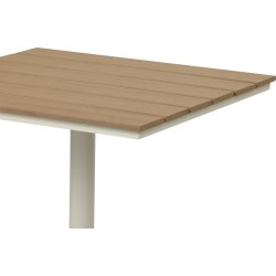 Mads cafébord 70x70 cm, sandy grey/teak nonwood