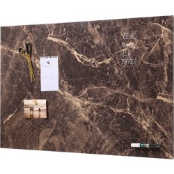 NAGA Magnetisk ståltavle, 90 x 60 cm, brun marmor