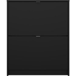 BudgetLine Skoskab m. 2 klaplåger, sort