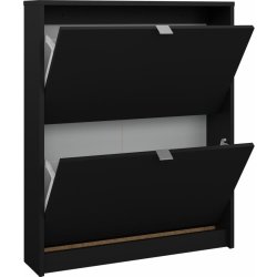 BudgetLine Skoskab m. 2 klaplåger, sort