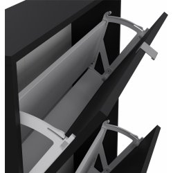 BudgetLine Skoskab m. 2 klaplåger, sort