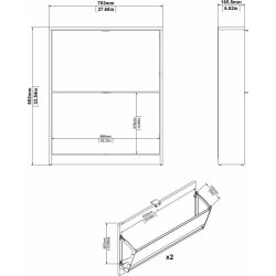 BudgetLine Skoskab m. 2 klaplåger, sort