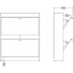 BudgetLine Skoskab m. 2 klaplåger, sort