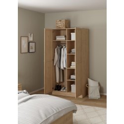 Coreline garderobeskab 2 døre, eg