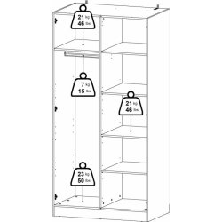 Coreline garderobeskab 2 døre, eg