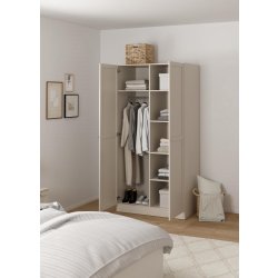 Coreline garderobeskab 2 døre, gråbeige