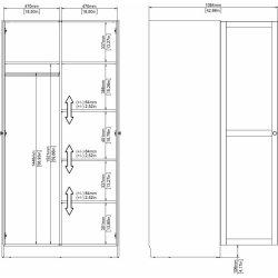 Coreline garderobeskab 2 døre, hvid