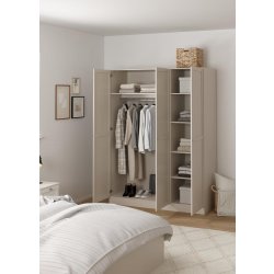 Coreline garderobeskab 3 døre, gråbeige