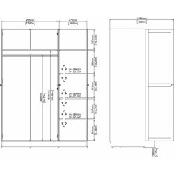 Coreline garderobeskab 3 døre, hvid