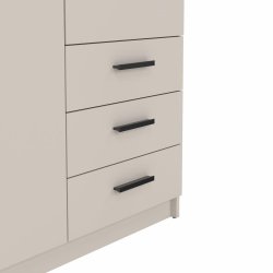 Coreline garderobeskab 2 døre/3 skuffer, gråbeige