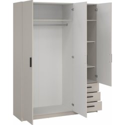 Coreline garderobeskab 3 døre/3 skuffer, gråbeige