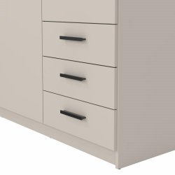 Coreline garderobeskab 3 døre/3 skuffer, gråbeige
