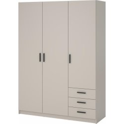 Coreline garderobeskab 3 døre/3 skuffer, gråbeige