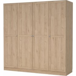 Coreline garderobeskab 4 døre, eg