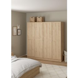 Coreline garderobeskab 4 døre, eg