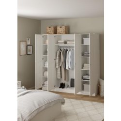 Coreline garderobeskab 4 døre, hvid