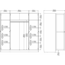 Coreline garderobeskab 4 døre, hvid