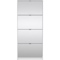 Coreline skoskab 4 låger/8 rum, spejl/hvid