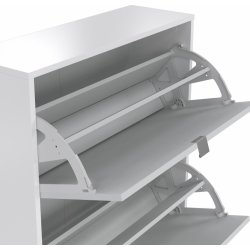 Coreline skoskab 4 låger/8 rum, spejl/hvid