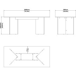 Serveline konferencebord 90x200, gråbeige