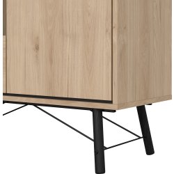 Serveline vitrineskab 2 døre/1 skuffe, eg