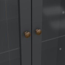 Serveline vitrineskab 2 døre/2 skuffer, mat grå