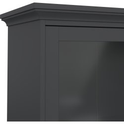 Serveline vitrineskab 2 døre/2 skuffer, mat grå