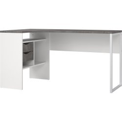 Small Officeline hjørneskrivebord 2 skuf, grå/hvid