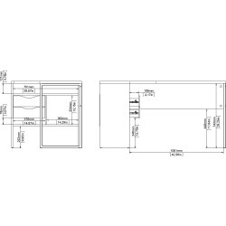 Small Officeline hjørneskrivebord 2 skuf, grå/hvid