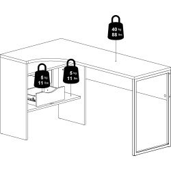 Small Officeline hjørneskrivebord 2 skuf, grå/hvid