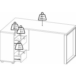 Small Officeline hjørneskrivebord 3 skuf, eg/hvid