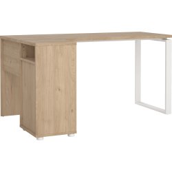 Small Officeline hjørneskrivebord 3 skuf, eg/hvid