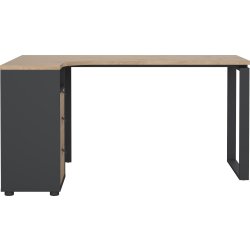 Small Officeline hjørneskrivebord 3 skuf, eg/grå