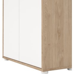 Small Officeline høj bogreol m/2 låger, hvid/eg