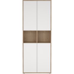 Small Officeline høj bogreol m/4 låger, hvid/eg