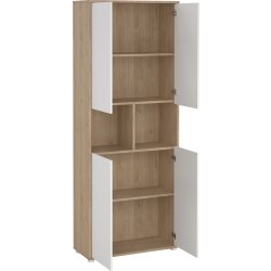 Small Officeline høj bogreol m/4 låger, hvid/eg