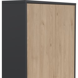 Small Officeline høj bogreol m/4 låger, grå/eg