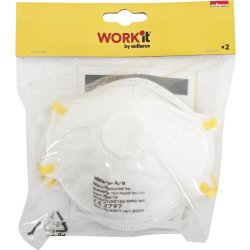 WORK IT Støvmaske FFP2 m/ventil, Pk á 2 stk.